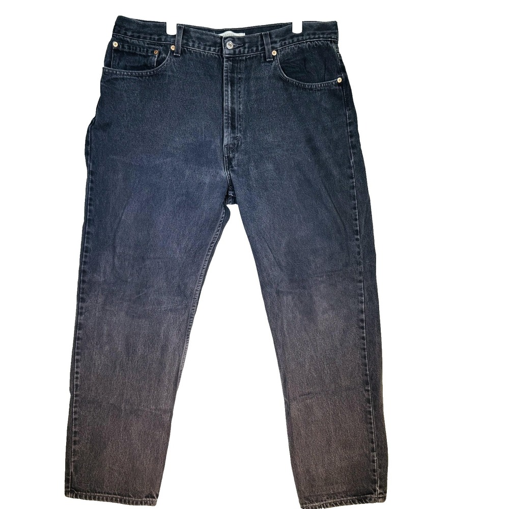Vintage Levis 550 Jeans Mens 38x32 Black Charcoal Wash Relaxed Tapered Denim 90s